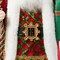 Set of 2 18"H Faux Fur Christmas Decor Santa Figurine with Porcelain Face